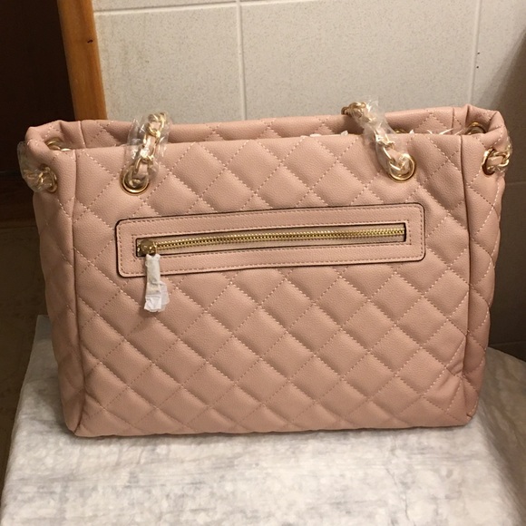 NWT!!! ELLO Quilted vegan leather Tote Bag in pretty blush!! - Picture 4 of 17
